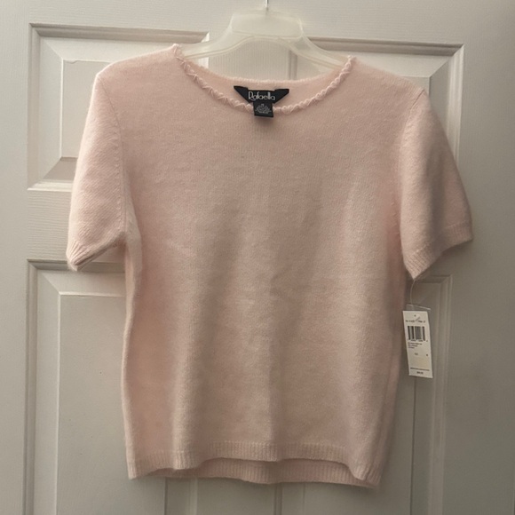 New Baby Pink Embroidered Angora blend Sweater Set - Picture 9 of 12